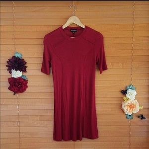 Burgundy Sequin Mock Neck main image 1